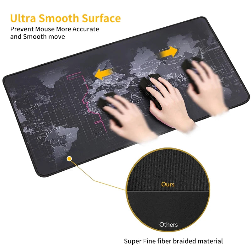 🗺️ Tapis de Souris XXL - Carte du Monde avec Capitales 🌍✨