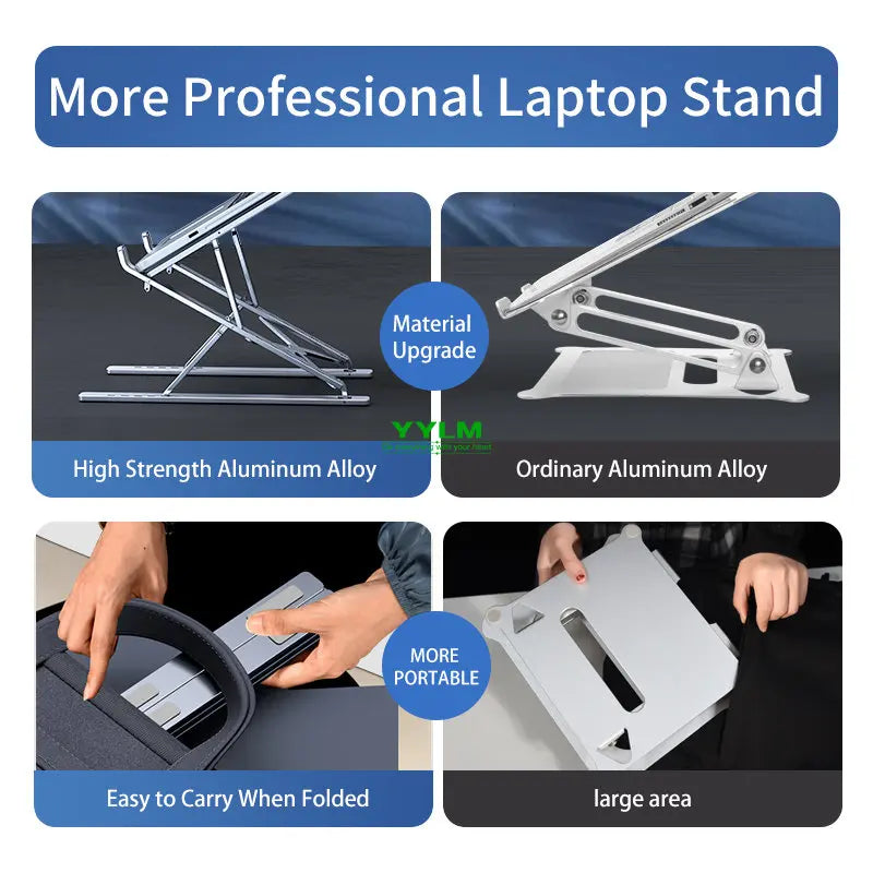 💻Support PC Portable en Aluminium – Ergonomique & Pliable ! 🔥